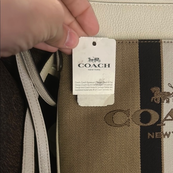 Coach Men's Tan and White Messenger Bag - Picture 5 of 8